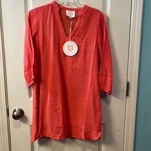 Victoria Dunn coral coverup/loungewear NWT